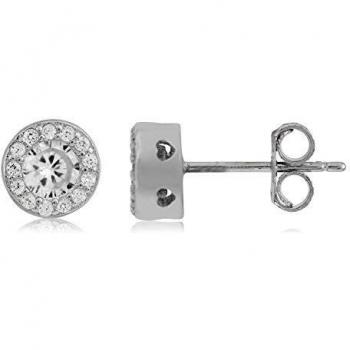 Córdoba Jewels | Pendientes en plata de ley 925 con circonitas con diseño Chatón Zirconium