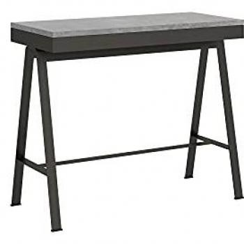 Consola Extensible 90x40/300 cm Evolution Cemento Estructura Antracita