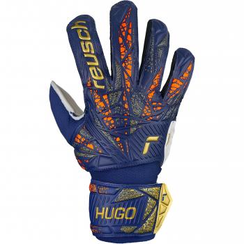 Guantes de portero infantiles Reusch Attrakt Solid Hugo, características: diseño específico para niños, tecnología de agarre en condiciones húmedas, material duradero y flexible, cierre ajustable en la muñeca, excelente transpirabilidad