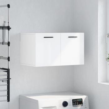 Mueble de pared blanco pulido 60x36,5x35 cm de madera multicapa vidaXL