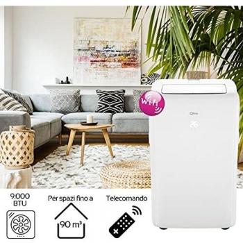 Acondicionador de aire portátil con Wi-fi, P528 blanco Qlima, 2 en 1: acondicionador de aire y deshumidificador, 9000 btu, control remoto, 3 velocidades