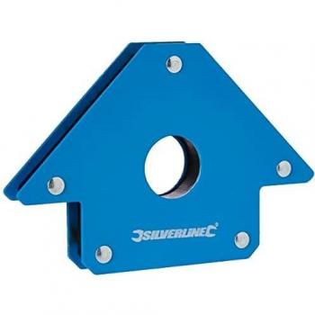 Imán de Soldadura Silverline 868731, Escuadra Magnética, Capacidad de Sostén 13kg, Tamaño 100mm