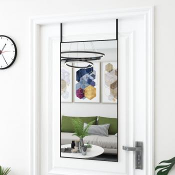 Espejo de puerta negro 50x100 cm en vidrio y aluminio Vidaxl