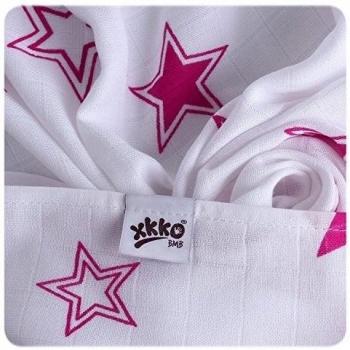 XKKO 8594161573531 - Muselina de bambú, diseño estrellas magenta, 90 x 100 cm