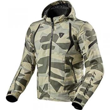 Revit Chaqueta textil de motocicleta Flare 2 con capucha en color verde, talla S
