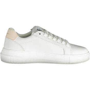 Eco-Friendly White Lace-Up Sneakers with Contrast Accents - Size 9 US