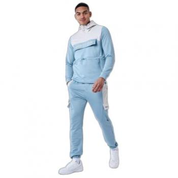 Project X Paris Two-Tone Cargo Joggers - Grey Blue, Size M