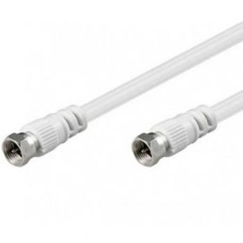 Cable Antena Satelital F/F 5 metros, Doble Aislamiento, Blanco, 75 dB