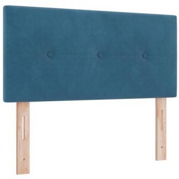 Cabecero LED Acolchado con Botones Azul Oscuro 90 cm Terciopelo