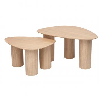 Miliboo - Set de 2 mesas de centro nido de madera clara FOLEEN - roble claro