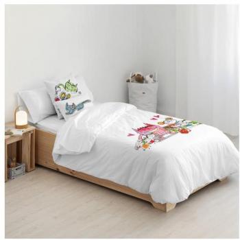Funda Nórdica 100% Algodón Modelo Al Cole para Cama de 200x200 cm.