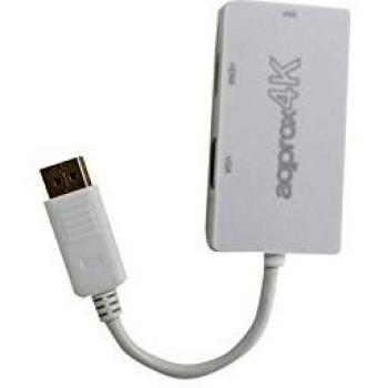 Approx APPC37 - Adaptador 4K de HDMI/DVI/VGA, Color Negro
