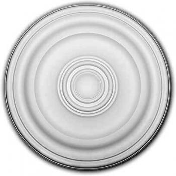 Rosetón Decorativo Profhome 156050 - Elemento para Techo Clásico Atemporal Blanco Ø 40,4 cm