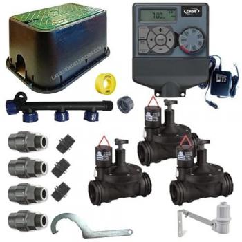 Kit Profesional de Riego Automático Orbit 24V para 3 Zonas y Tubería de 32mm