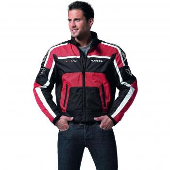 Racer GP Team Chaqueta Textil para Motorista, Rojo/Negro, L