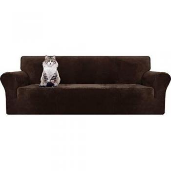 MAXIJIN Fundas de sofá extragrandes de Terciopelo Grueso, 4 plazas, Antideslizante, Antideslizante, para Perros, Gato, 1 Pieza, Protector elástico XL para Muebles