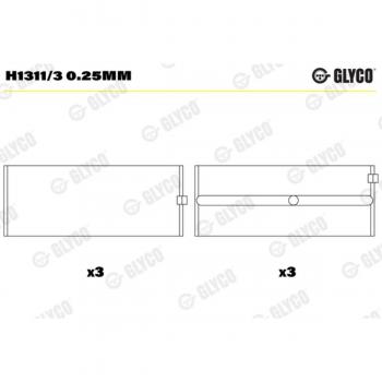 Glyco H1311/3 0.25mm Cojinete de cigüeñal