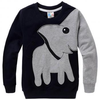 COCM10 Jerséis suéteres de elefante para niños pequeños Sudadera Pullover Casual de algodón edad 2 3 4 5 6 7, Niñas, color negro, tamaño 4-5 Años
