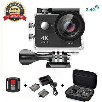 Daping,Videocámara,Cámara de acción,4k CamaraDeportiva,impermeable 1080p HD, 12MP, WIFI, Sumergible hasta 30m , 2*1050 mAh Baterías, Incluye múltiples accesorios