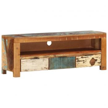 Mueble de TV de madera maciza reciclada 110x30x40 cm