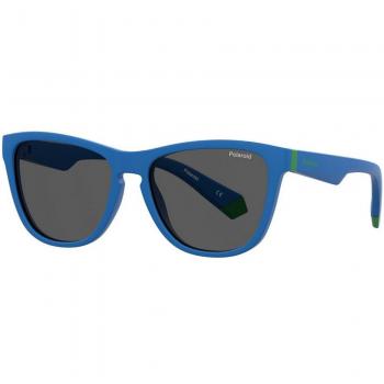 Gafas de Sol Polaroid PLD 8056/S (FLL/M9) para Niños, Color Azul, Protección UV400, Lentes Polarizadas, Diseño Ligero y Duradero