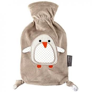 FASHY Wärmflasche 0,8l mit Flauschbezug, Pinguin