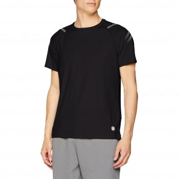 Asics manga corta Hombre Icon, Dark Grey Heather, primavera/verano, hombre, color Performance Black, tamaño large