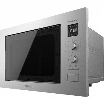 Cecotec GrandHeat 2550 Built-In Steel Microondas Integrable con Grill, 25L, 900W-1320W, Temporizador hasta 60min, 8 Funciones Preconfiguradas
