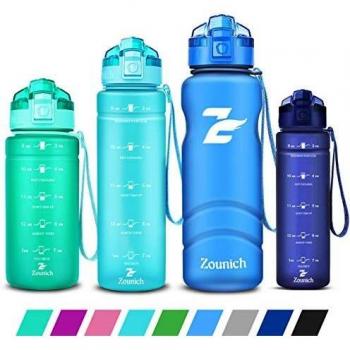 ZOUNICH Botella Agua Deporte, Botella Agua Niños sin BPA Reutilizable Plástico Tritan - 500 ml / 700 ml / 1 l / 1.2 l, Cantimploras para Te con Filtro, para Infantil, Gimnasio, Bicicleta