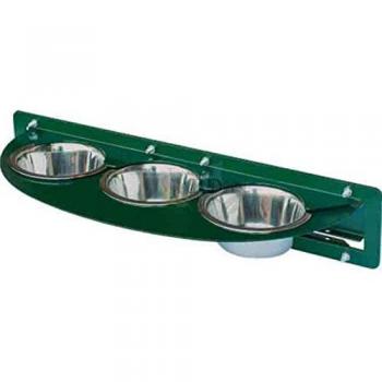 Comedero Giratorio para Loros con 3 Platos de Acero Inoxidable, dimensiones 54x21x10,5 cm