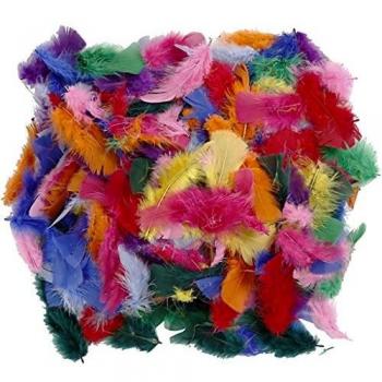 Plumas de colores variados, tamaño 7-8 cm, 50 g, 1 paquete