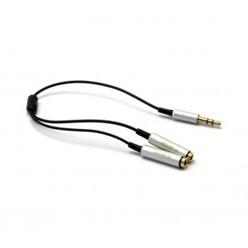 G&BL 0.2m 3.5mm/2x 3.5mm cable de audio 0,2 m 2 x 3.5mm Negro, Plata - Cables de audio