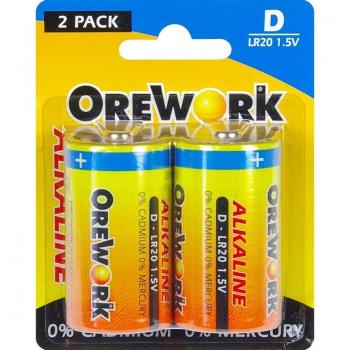 Orework LR 20 Pila Alcalina 1.5V Pack de 2 Pilas