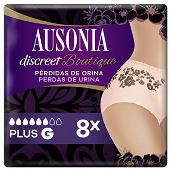Ausonia Discreet Boutique, Braguitas para pérdidas de orina, L negras, bloquean el olor y la humedad Y evitan fugas x 8