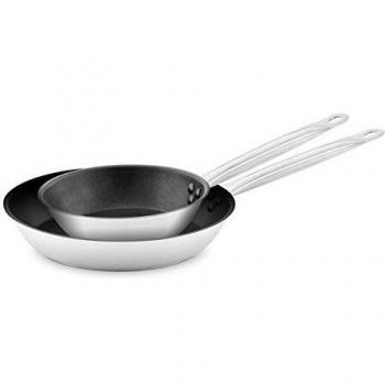 Juego de sartenes de acero inoxidable con superficie antiadherente para inducción - 2 piezas - Ø 20 / 28 cm