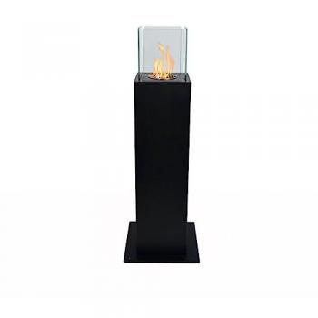 Chimenea de Bioetanol de Suelo para Jardín Exterior Diseño Columna Capri 70 Color Negro