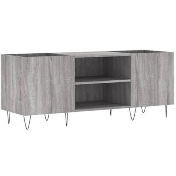 Mueble para discos madera contrachapada gris sonoma 121x38x48cm