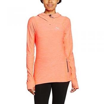 PUMA L/S Hooded Top W - Camiseta técnica para mujer, color rojo, talla L