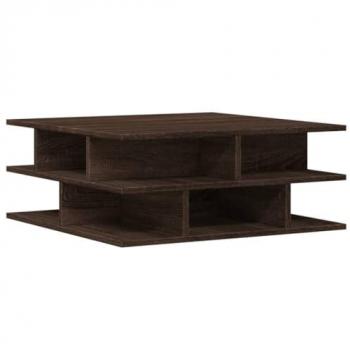 Mesa de centro de madera de ingeniería color roble marrón, dimensiones 70x70x29 cm, mesa auxiliar, mesa de salón, mesa decorativa, mesita de sofá