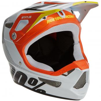 100% Status D-Day casco de bicicleta de montaña unisex, color blanco/naranja