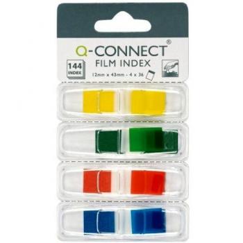Q-Connect Banderitas Separadoras Dispensador 4 Colores 36 Hojas Por Color