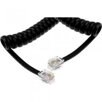 Helos - Cable en espiral para auricular de teléfono, color negro