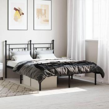 Cama con cabecero negro 135x190 cm sin colchón vidaXL