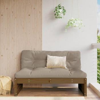 Sofá central ámbar marrón 120x80 cm madera maciza de pino