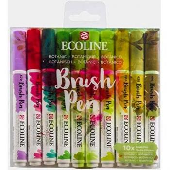Ecoline Brush Pen Set of 10, Botanic Colors