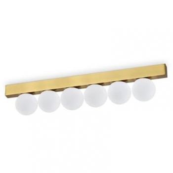 Plafón Globo Ping Pong 6 Luces Latón 1500Lm 3000K