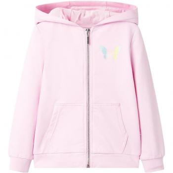 Sudadera infantil con capucha rosa claro 104
