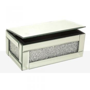 Caja Decorativa Romimex Plateado de Vidrio Espejo 21 x 9 x 12 cm