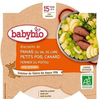 Babybio Puré de Panais y Guisantes con Pato Ecológico 15 Meses 260 g