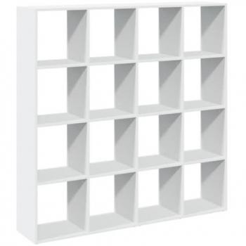Estantería librería madera ingeniería blanca 137,5x29x137,5 cm